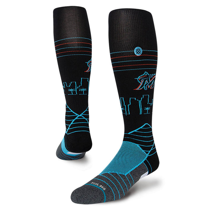 Stance Miami Marlins Diamond Pro OTC baseball socks angled view