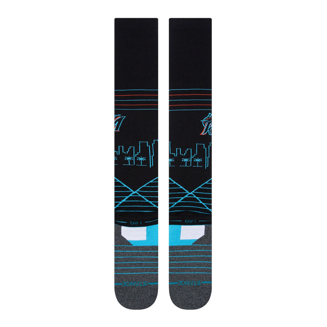 Stance Miami Marlins Diamond Pro OTC baseball socks rear view
