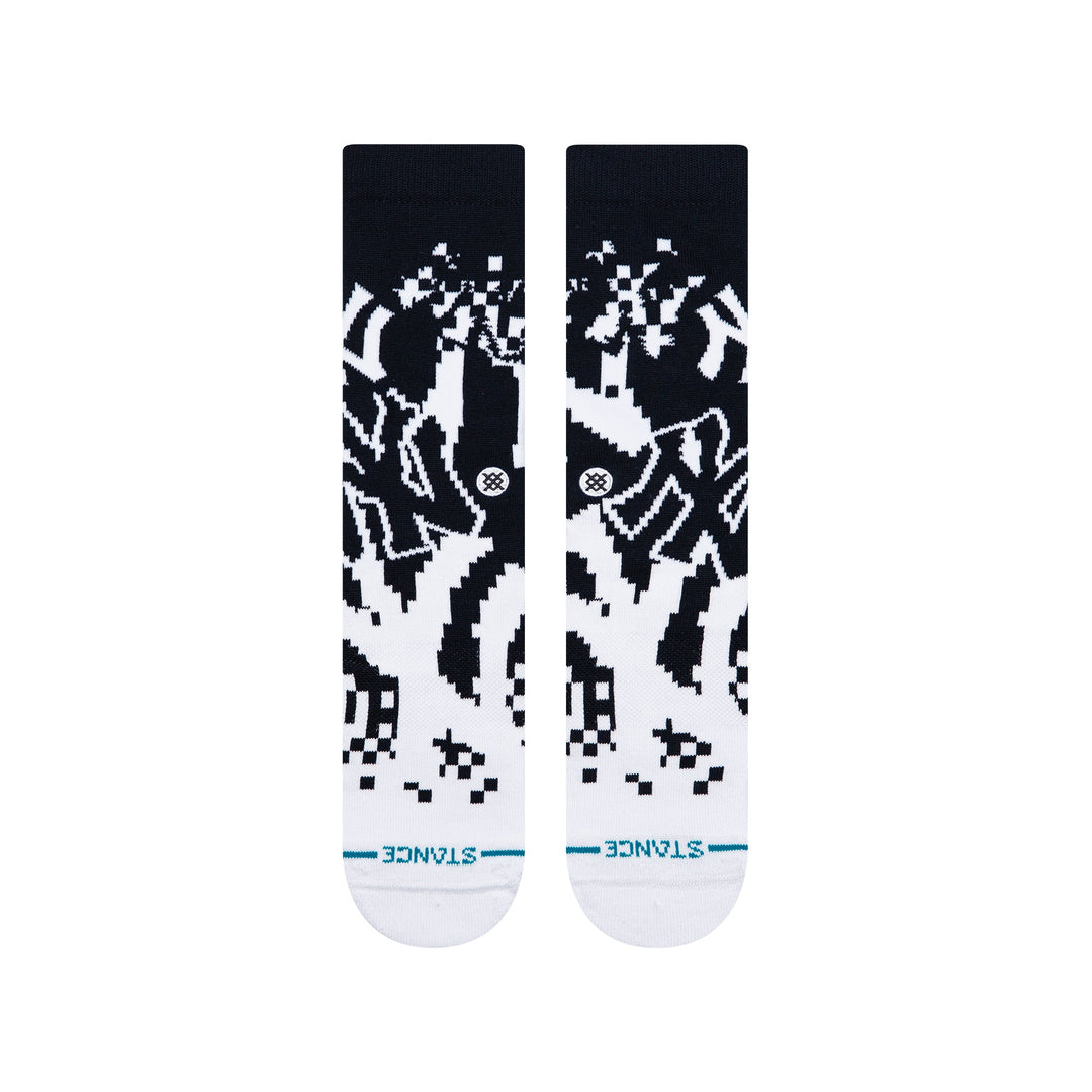 Front view of Stance New York Yankees Pixel crew socks