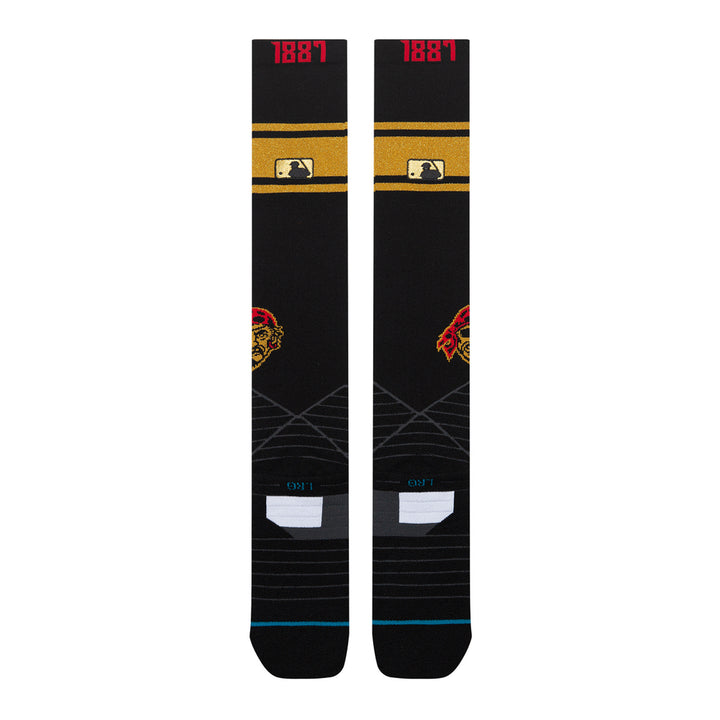 Pittsburgh Pirates over-the-calf performance baseball socks back design