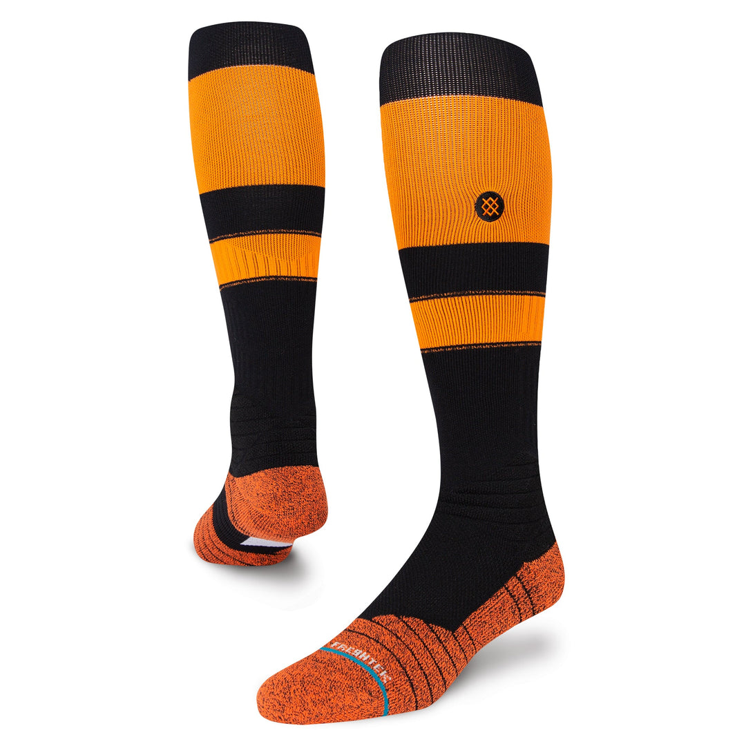 Black and orange Stance Stripes OTC performance baseball socks