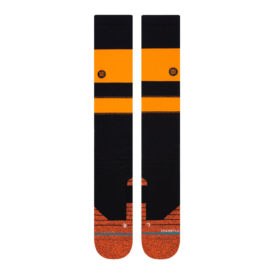 Black and orange Stance Stripes OTC over-the-calf performance socks
