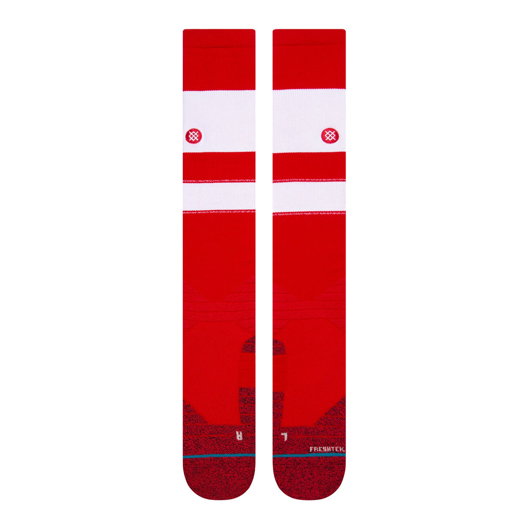 White and red Stance Stripes OTC over-the-calf performance socks