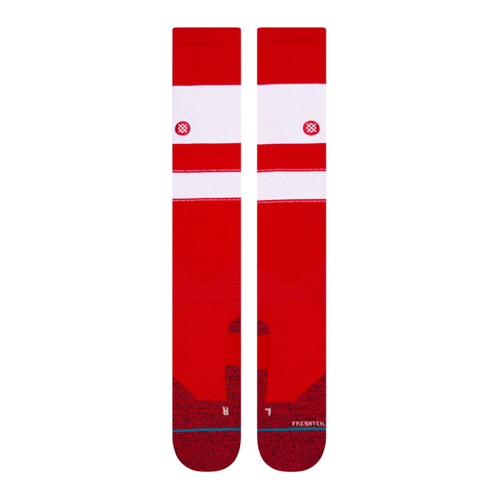 White and red Stance Stripes OTC over-the-calf performance socks