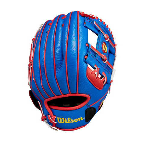 Wilson 2024 A200 EZ Catch 10 Inch Youth Baseball Glove - Royal/Red/Yellow