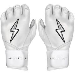 PREMIUM PRO CHROME Series Long Cuff Batting Gloves - White