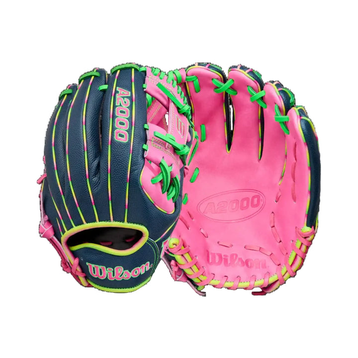 Wilson A2000 11.75 inch Flamingo Pink and Navy baseball glove