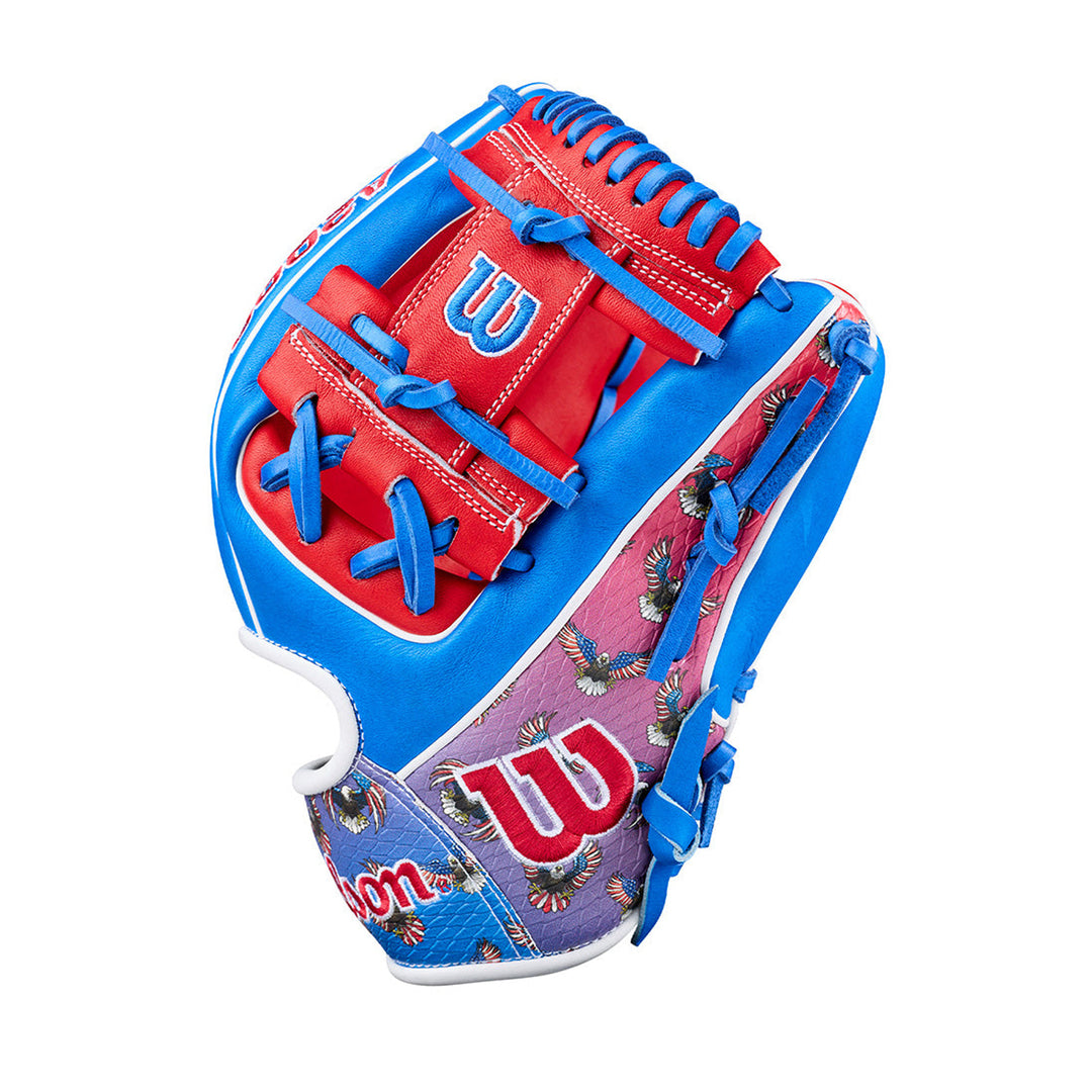 Wilson A2000 11.5 inch infield glove red blue white