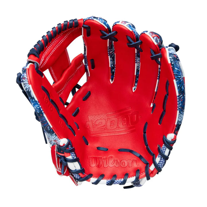 Wilson A2000 July 2025 Firework infield glove red Pro Stock Leather palm