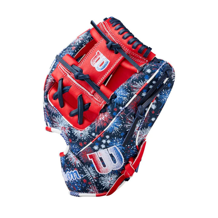 Wilson A2000 July 2025 GOTM Firework SuperSnakeSkin glove side view