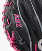 wilson-a2k-m23-33-5-inch-catchers-mitt-navy-pink-white right side close up 2