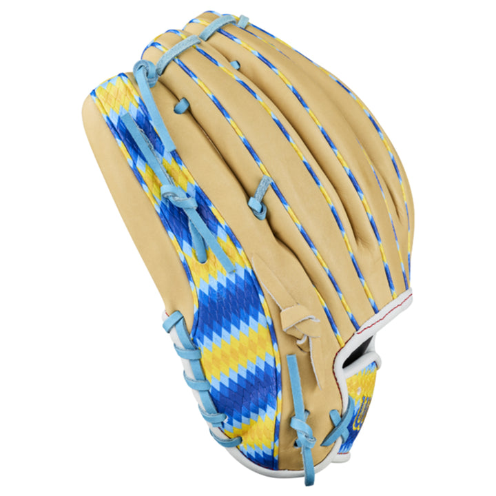 Wilson WBG0019901 Blonde Pro Stock leather and SuperSnakeSkin baseball glove back side view