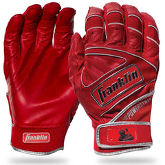 Franklin Adult Power Strap Red/Chrome Batting Gloves