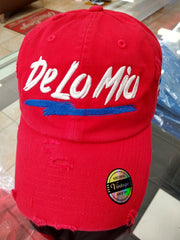 De lo mio embroidered  Logo Vintage Hat (Red / Full Color)3