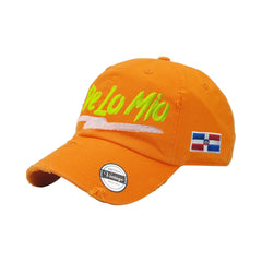 De lo mio embroidered  Logo Vintage Hats (Neon Orange-Full Color)