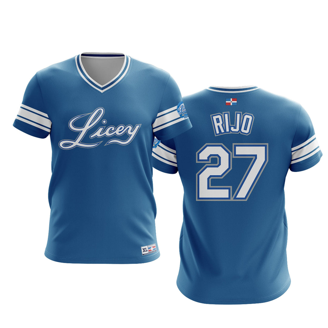 Dominican Hall of Fame Tigres del Licey Jersey Royal Blue - Rijo 27