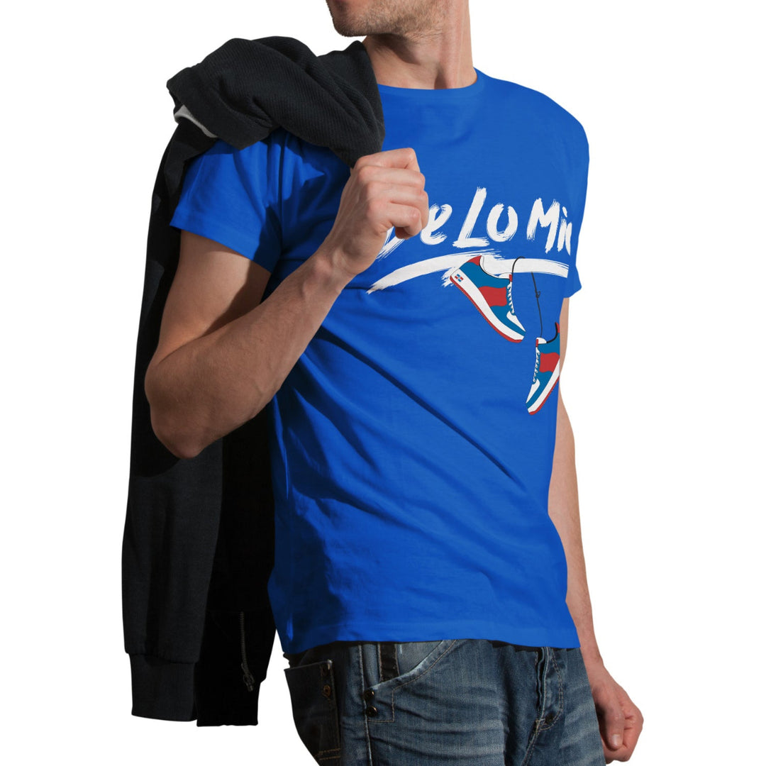 Dominican Phrase "De lo mio" Printed T-Shirt - Royal Blue 