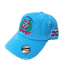 Vintage Adjustable Dominican Shield Neon Blue Hats