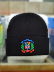 Dominican Shield Skully Black  Beanie Hat