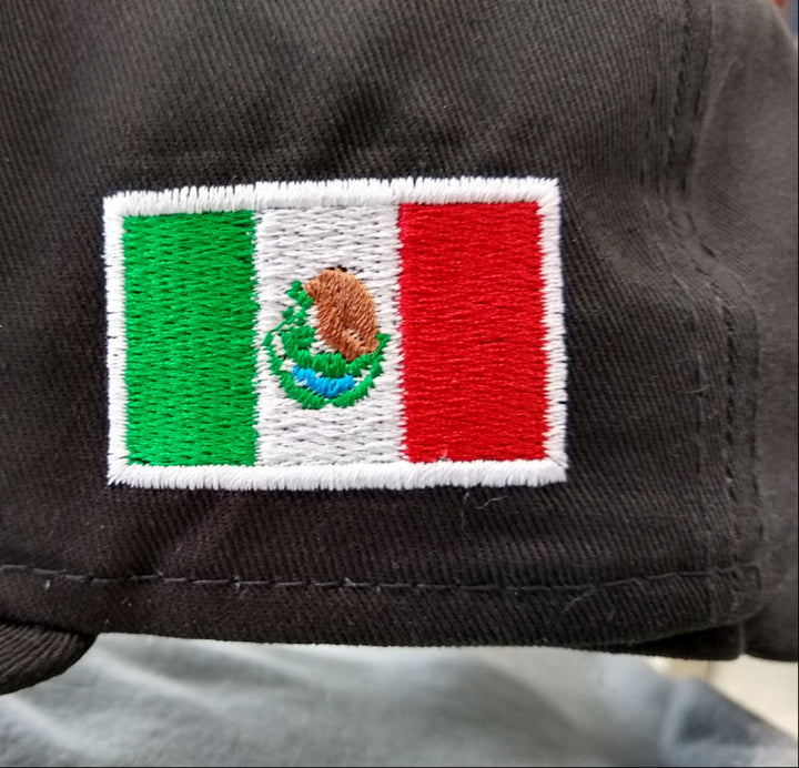 Embroidered Shield and flag SnapBack Mexico Black Hat3