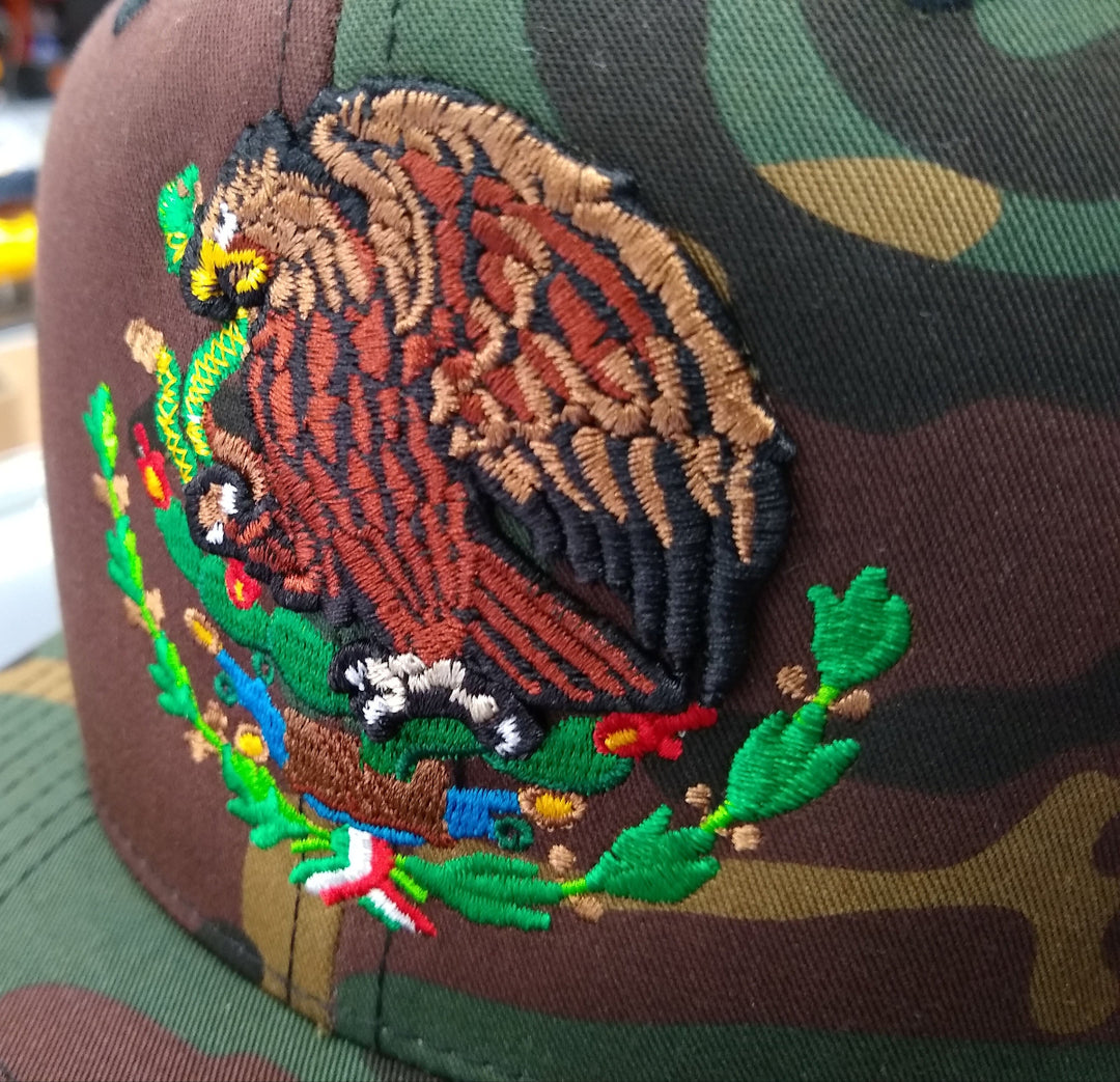 Embroidered Shield and flag SnapBack Mexico Camouflage hat1