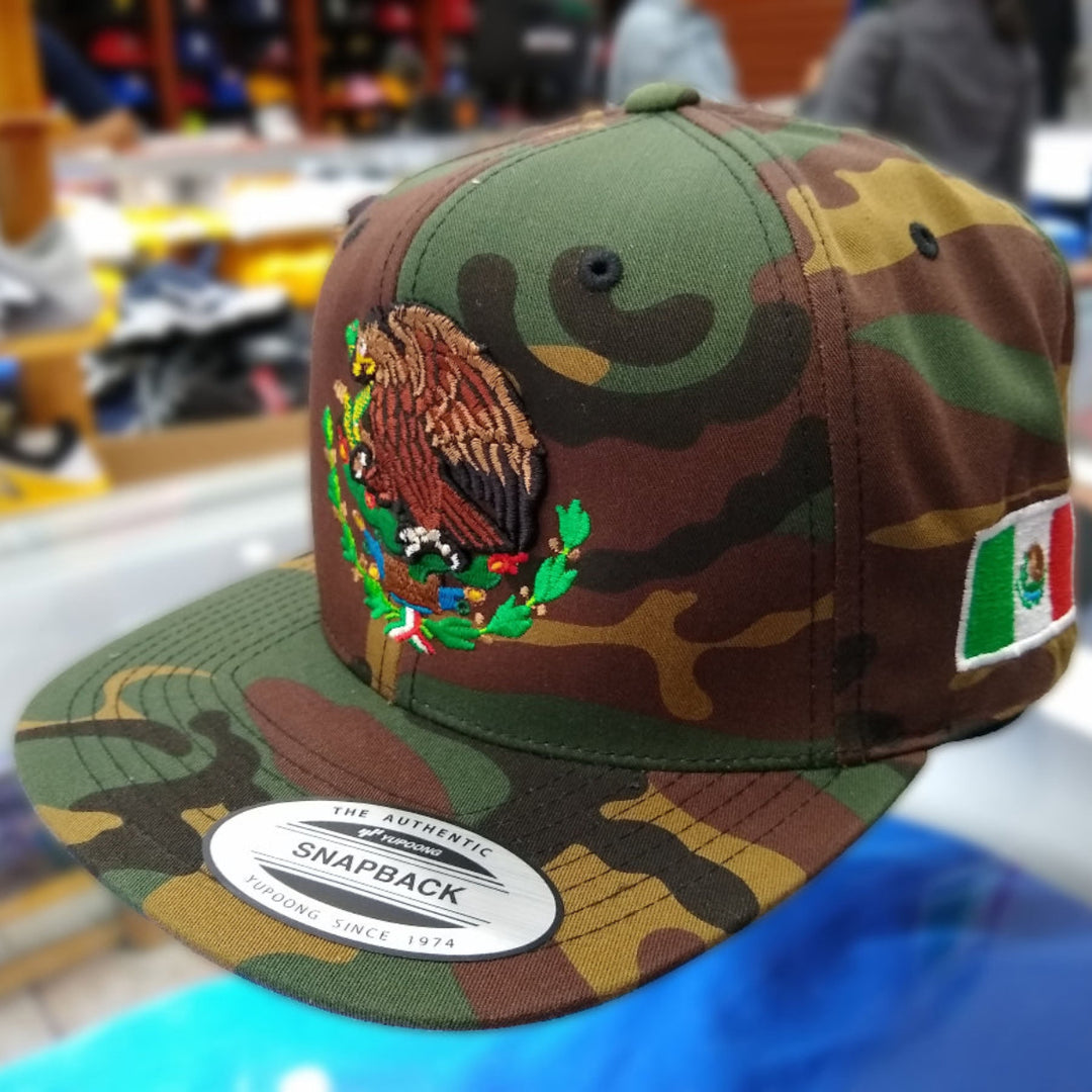 Embroidered Shield and flag SnapBack Mexico Camouflage hat2