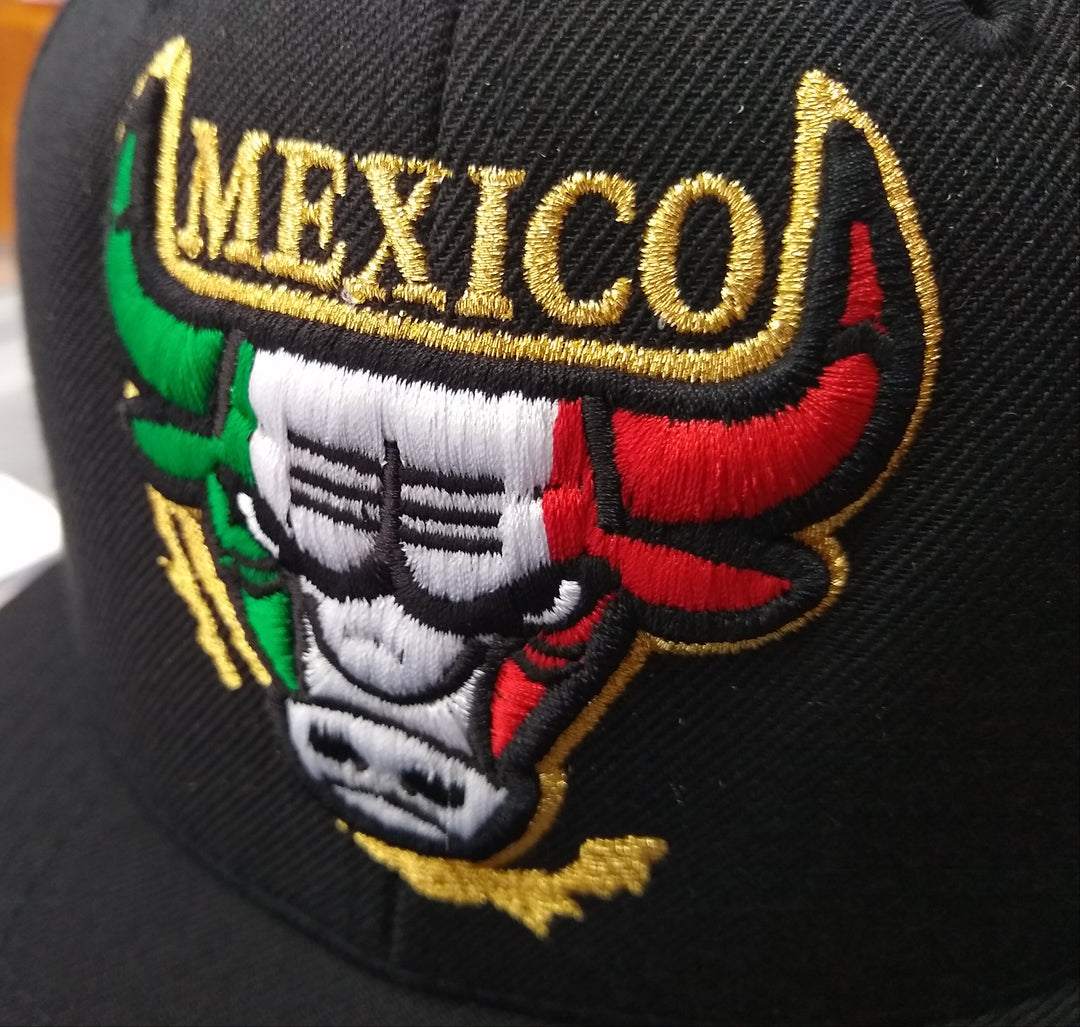 Embroidered SnapBack Mexican Bull Logo Hat1
