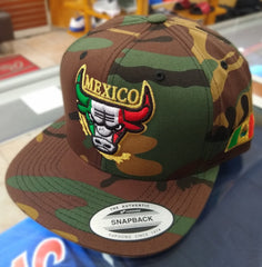 Embroidered SnapBack Mexican Bull logo Camouflage Hat1