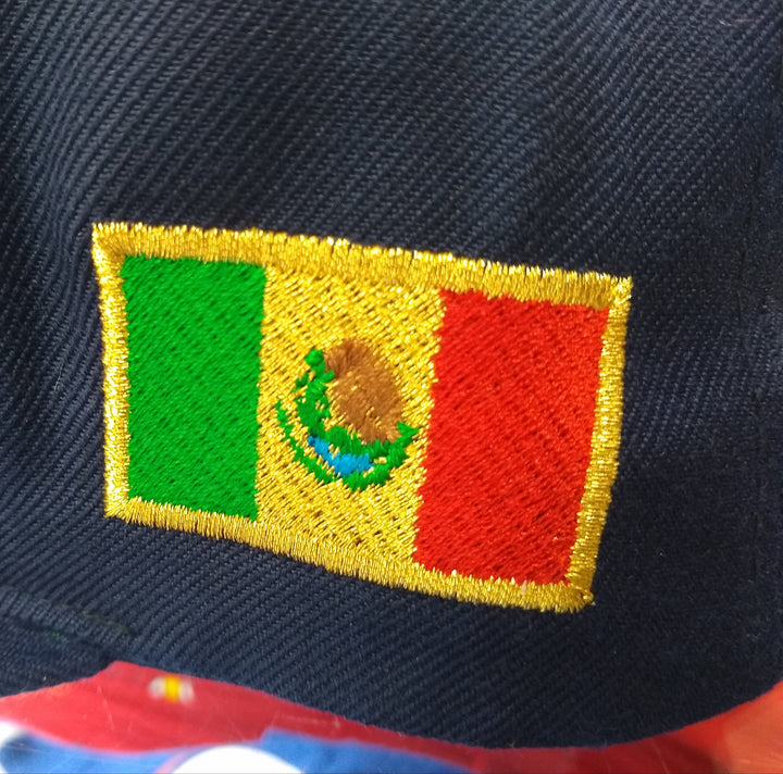 Embroidered SnapBack Mexican Bull logo Navy Hat2
