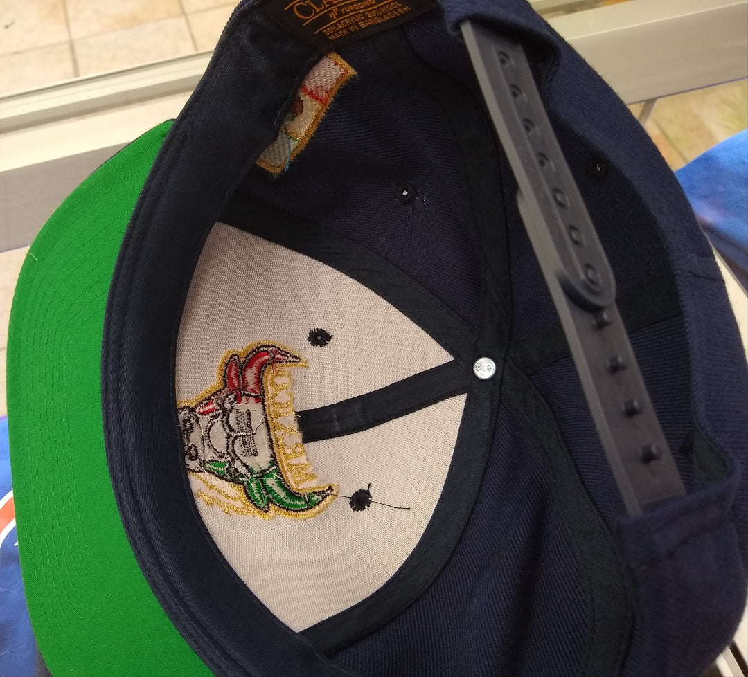 Embroidered SnapBack Mexican Bull logo Navy Hat3