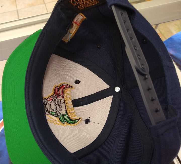 Embroidered SnapBack Mexican Bull logo Navy Hat3