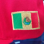 Embroidered SnapBack Mexican Bull logo Red Hat3