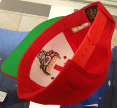 Embroidered SnapBack Mexican Bull logo Red Hat4