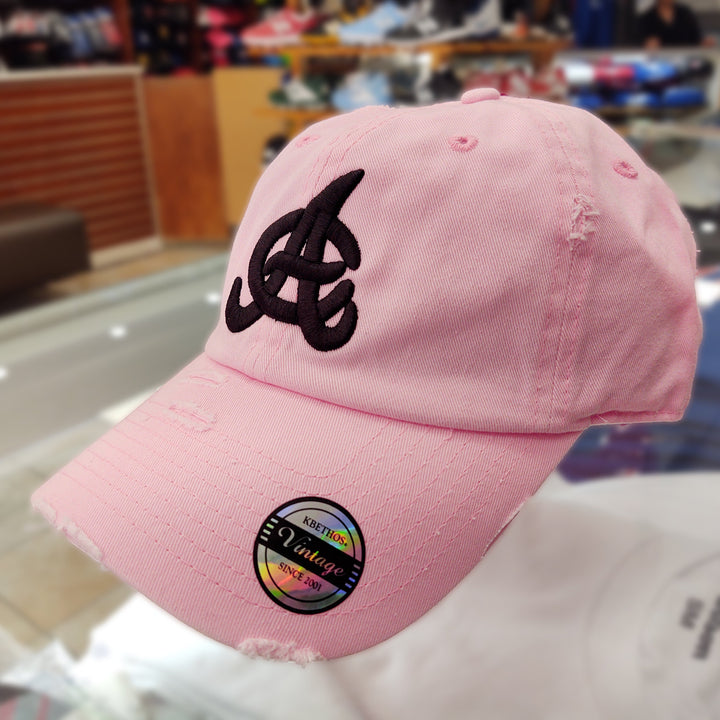 Aguilas Cibaeñas Embroidered Vintage Pink/Black logo Hat
