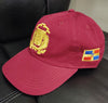 Escudo Republica Dominicana - Dominican Maroon / Metallic Gold Shield  Dad Hat1