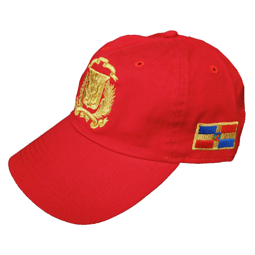 Escudo Republica Dominicana - Dominican Red / Metallic Gold Shield  Dad Hat