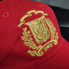 Escudo Republica Dominicana - Dominican Red / Metallic Gold Shield  Dad Hat1