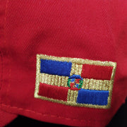 Escudo Republica Dominicana - Dominican Red / Metallic Gold Shield  Dad Hat3