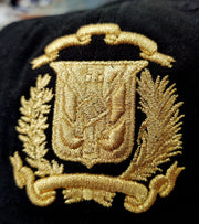Escudo Republica Dominicana - Dominican Shield Black / Metallic Gold Color Dad Hat1
