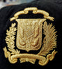 Escudo Republica Dominicana - Dominican Shield Black / Metallic Gold Color Dad Hat1