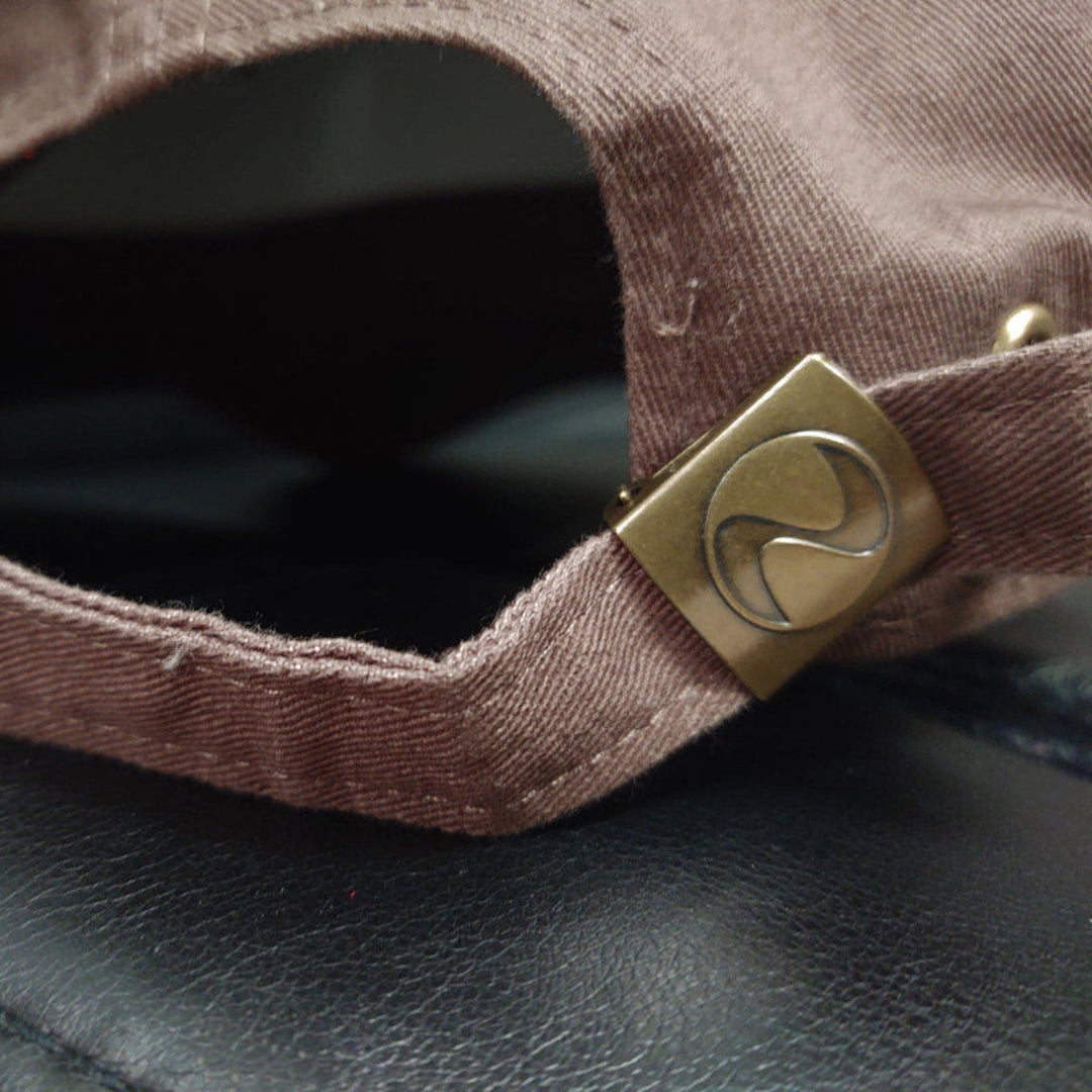 Escudo Republica Dominicana - Dominican Shield Brown / Metallic Gold Color Dad Hat2