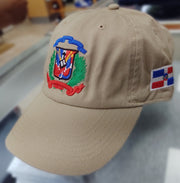 Escudo Republica Dominicana - Dominican Shield Khaki / Full Color Dad Hat1
