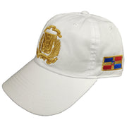 Escudo Republica Dominicana - Dominican Shield White / Metallic Gold Color Dad Hat1