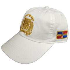 Escudo Republica Dominicana - Dominican Shield White / Metallic Gold Color Dad Hat1