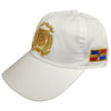 Escudo Republica Dominicana - Dominican Shield White / Metallic Gold Color Dad Hat1