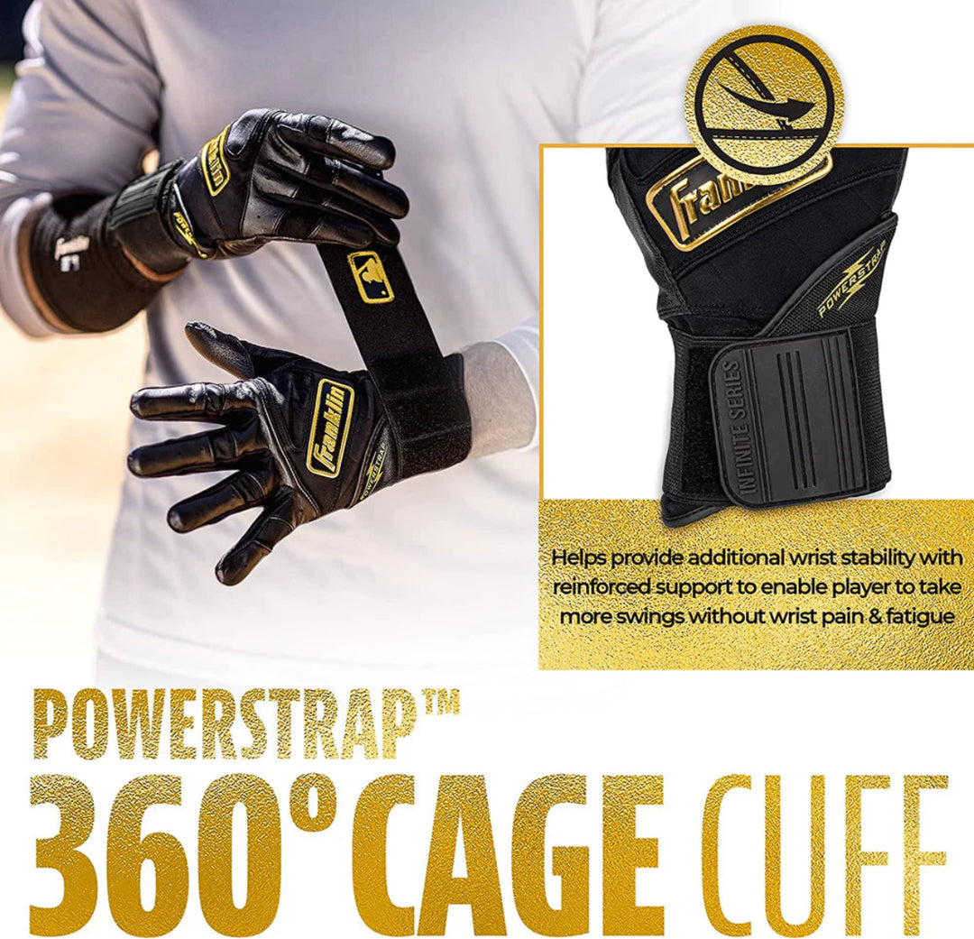 Franklin Infinite Powerstrap Series Adult Batting Gloves - Long Cuff2