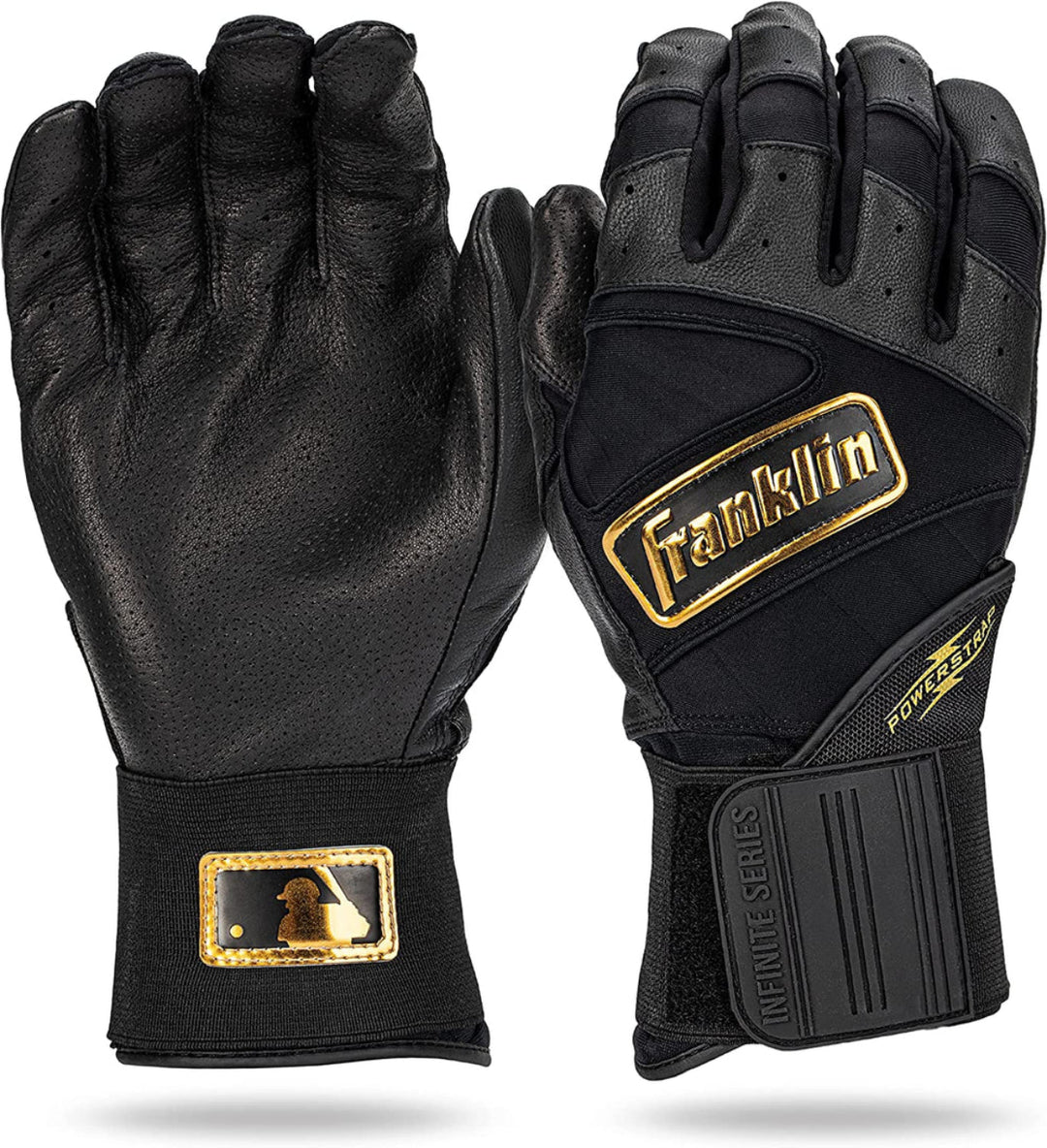 Franklin Infinite Powerstrap Series Adult Batting Gloves - Long Cuff_Black