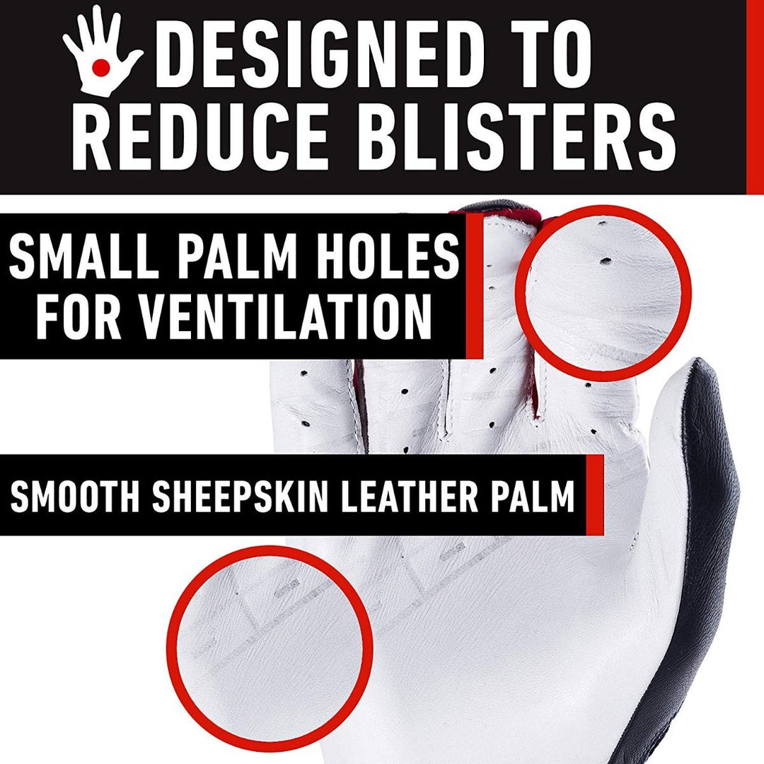 Franklin Power Strap Adult Batting Gloves 20462XX - Navy / White / Red2