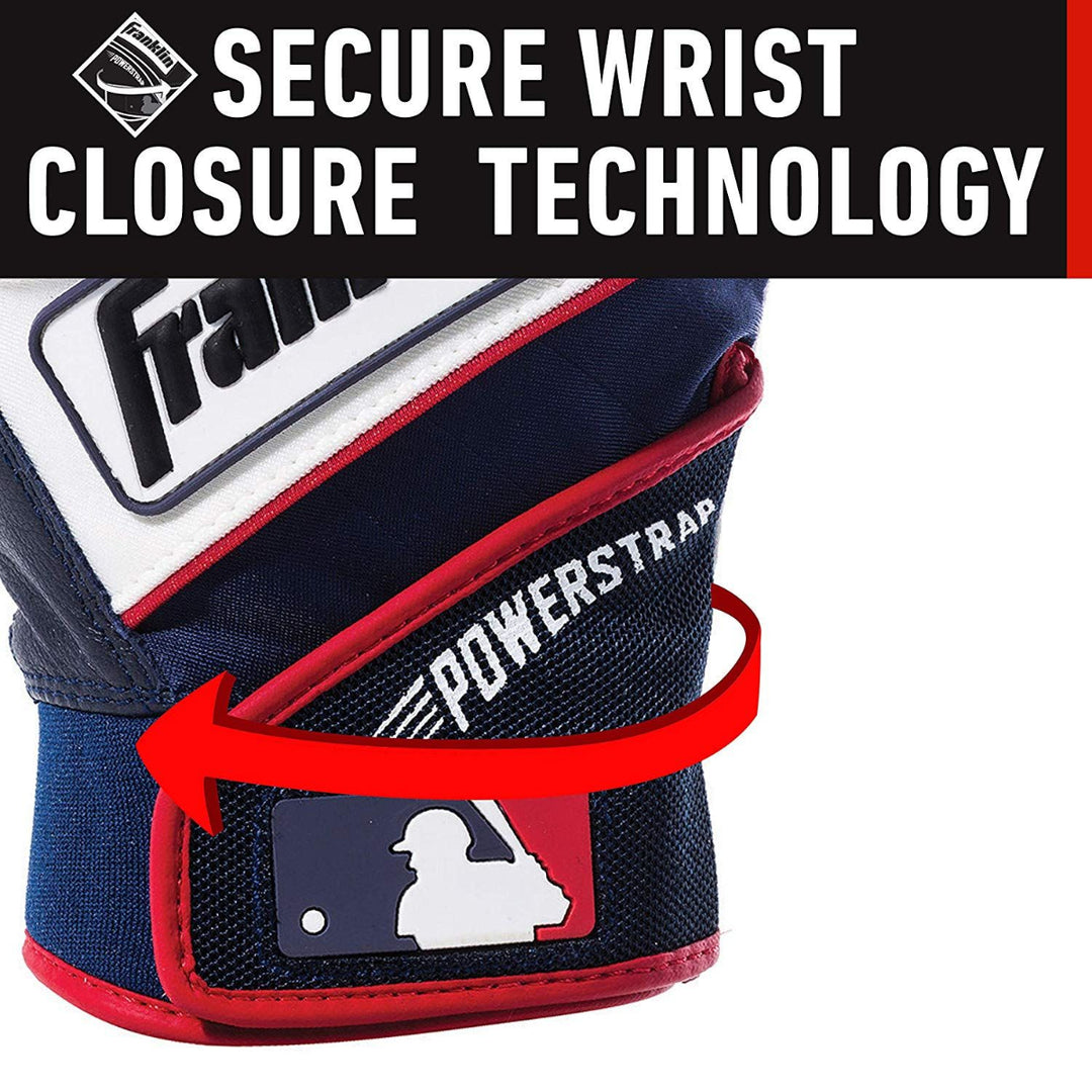 Franklin Power Strap Adult Batting Gloves 20462XX - Navy / White / Red4