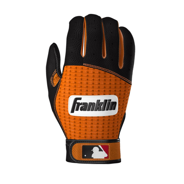 Franklin Pro Classic ADULT Black and Orange Batting Gloves - Peligro Sports Edition1